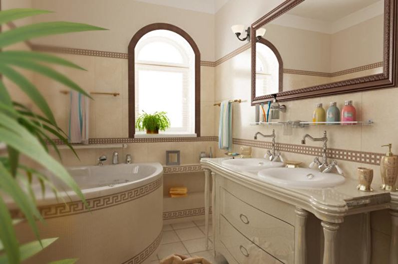 Interior design del bagno di stile mediterraneo - foto