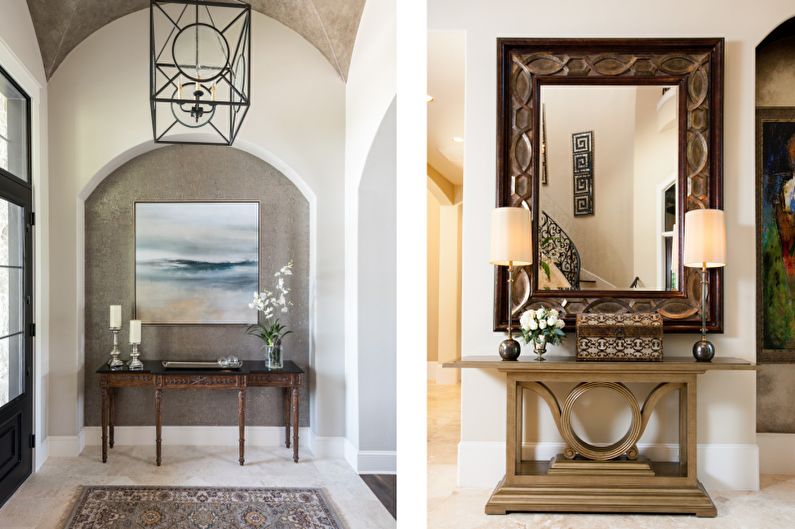 Návrh interiéru vstupní haly ve středomořském stylu - fotografie
