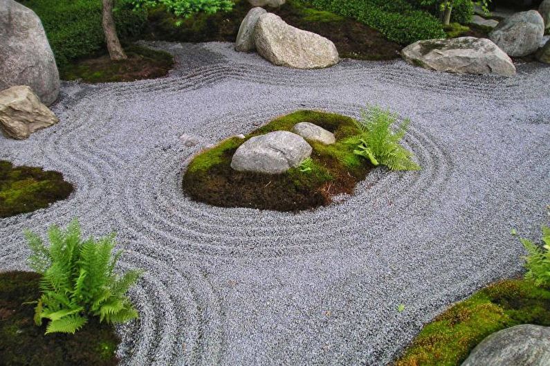 Kamenná zahrada - Květinový záhon na chatě, nápady pro krajinný design