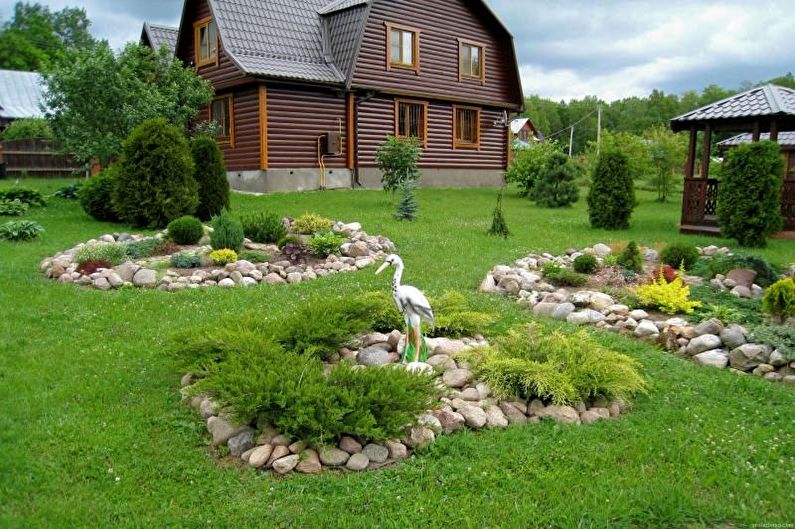 Jardin en pierre - Parterre de fleurs au chalet, idées d'aménagement paysager