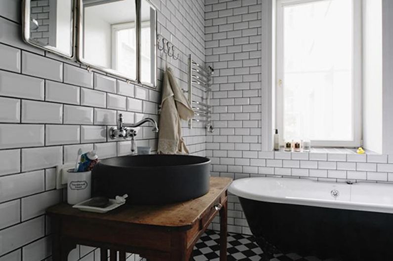 Salle de bain style loft blanc - Design d'intérieur