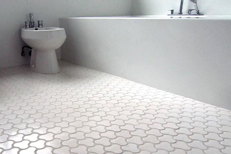 Design de salle de bain blanc - Fini à plancher