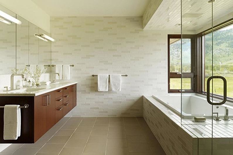 Design de salle de bain blanc - décoration murale