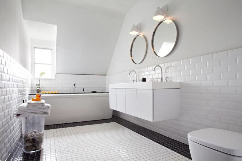 Design de salle de bain blanc - Plomberie et meubles