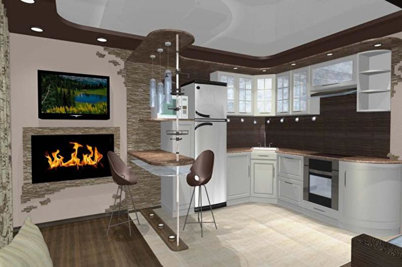 Дизайн на кухненско студио - осветление