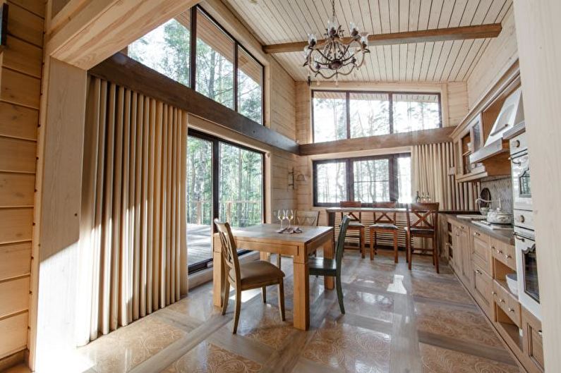 Estúdio de cozinha em estilo campestre - Design de interiores