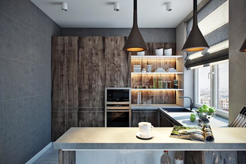 Virtuve - moderna stila dizaina dzīvoklis