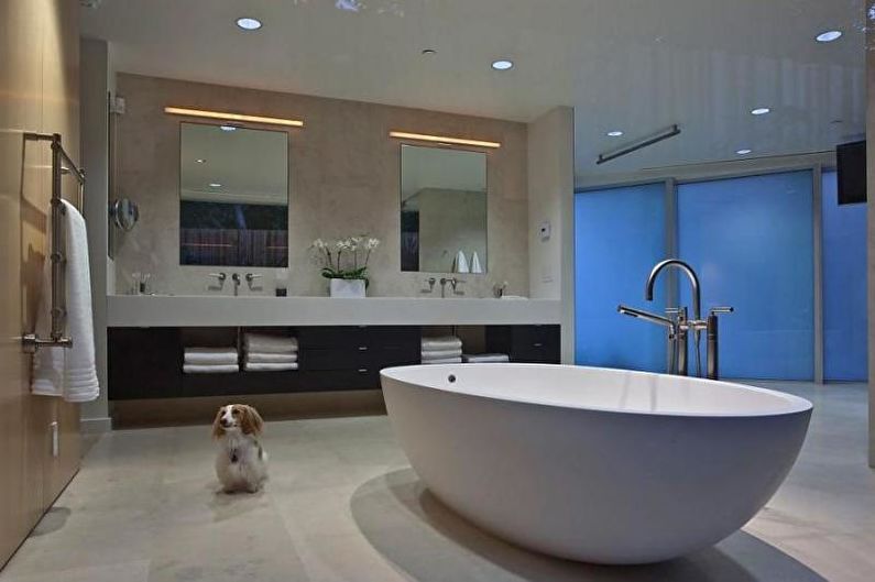 Vannas istaba - moderna stila dizaina dzīvoklis
