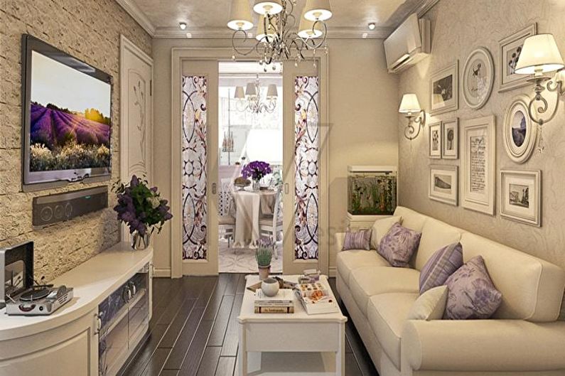 Interiørdesign av en leilighet i provence-stil - foto