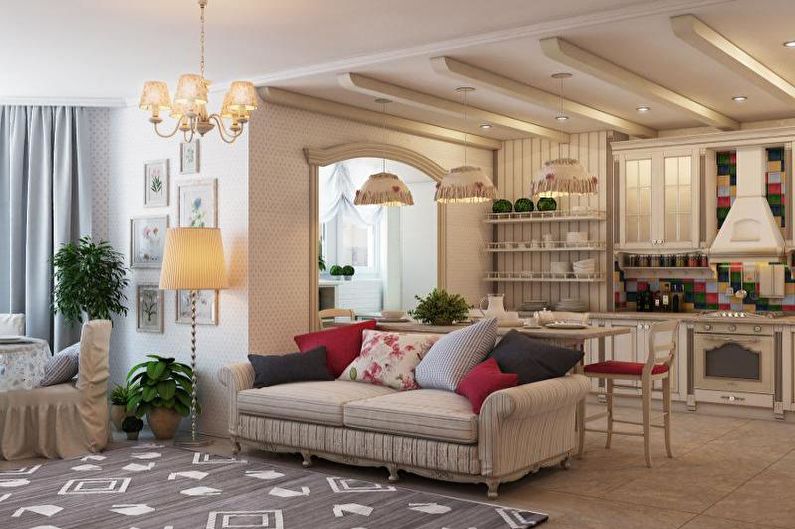 Aménagement intérieur d'un appartement de style provençal - photo