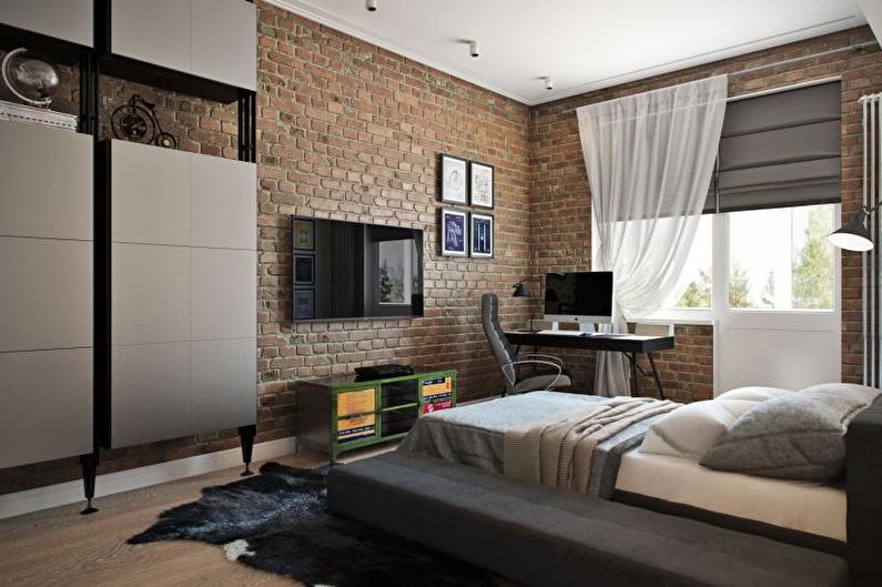 Loft Style Teenage Boy Room - interiérový design