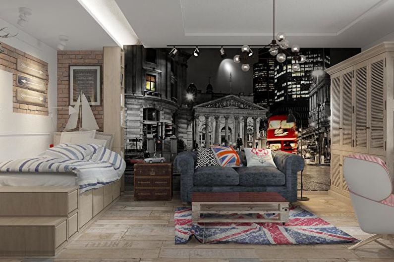 Loft Style Teenage Boy Room - Disenyo sa Panloob