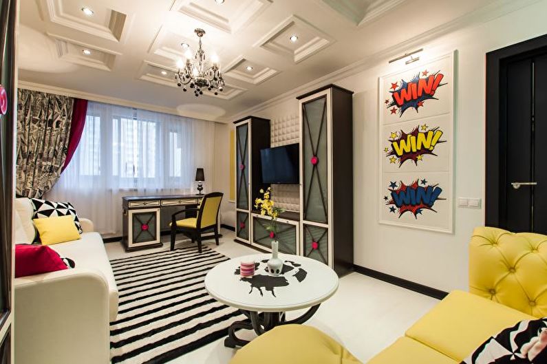 Kitsch Style pusaudžu zēnu istaba - interjera dizains