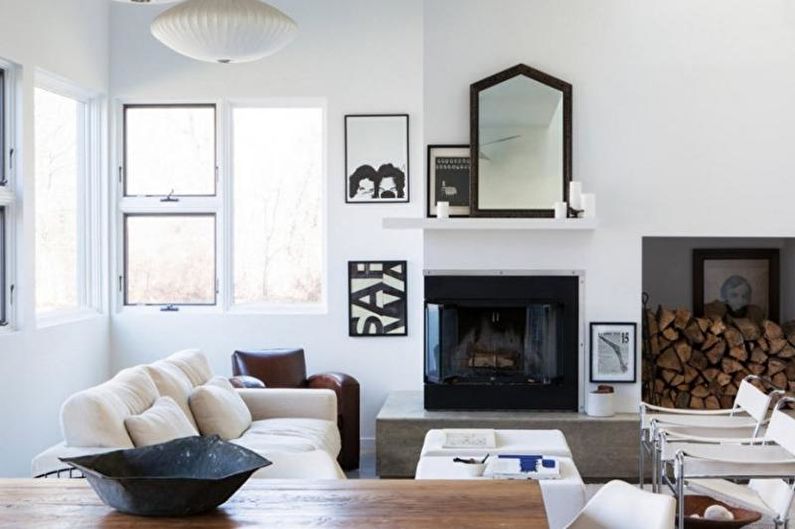 Dzīvojamā istaba - skandināvu stila dzīvokļa dizains