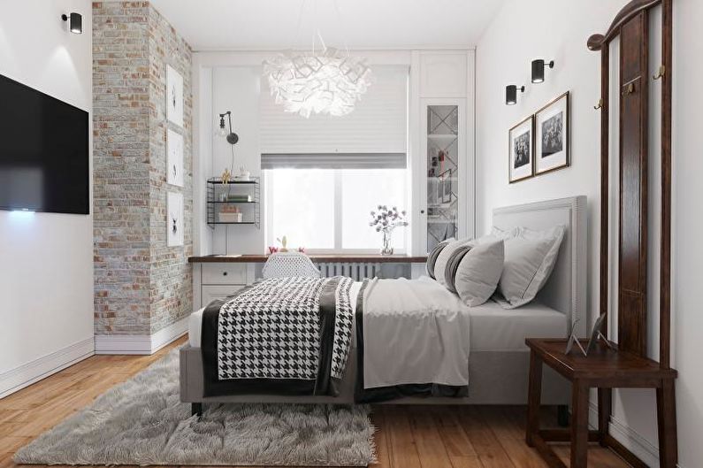Sovrum - lägenhet i skandinavisk stil