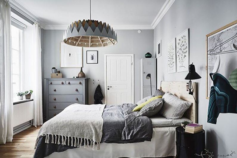 Spavaća soba - dizajn stana u skandinavskom stilu