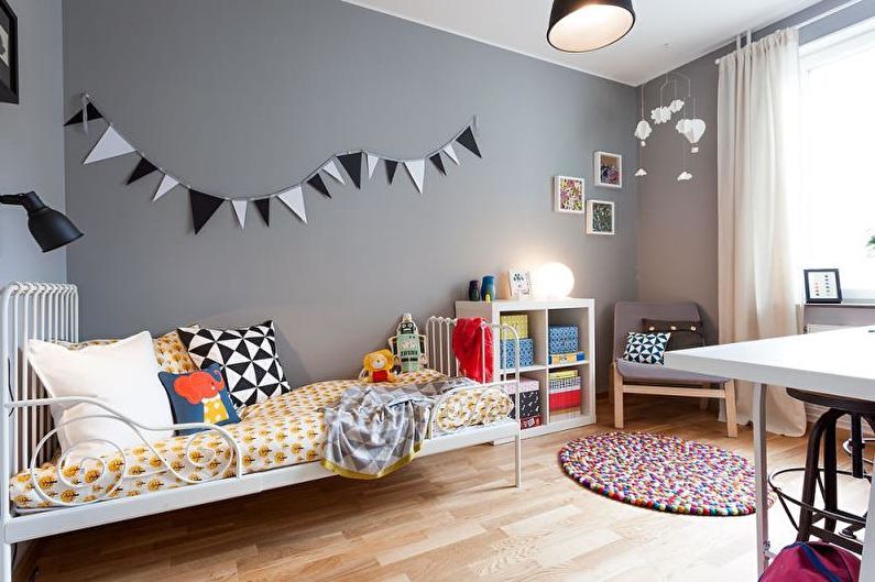 غرفة الأطفال - تصميم شقة على الطراز الاسكندنافي