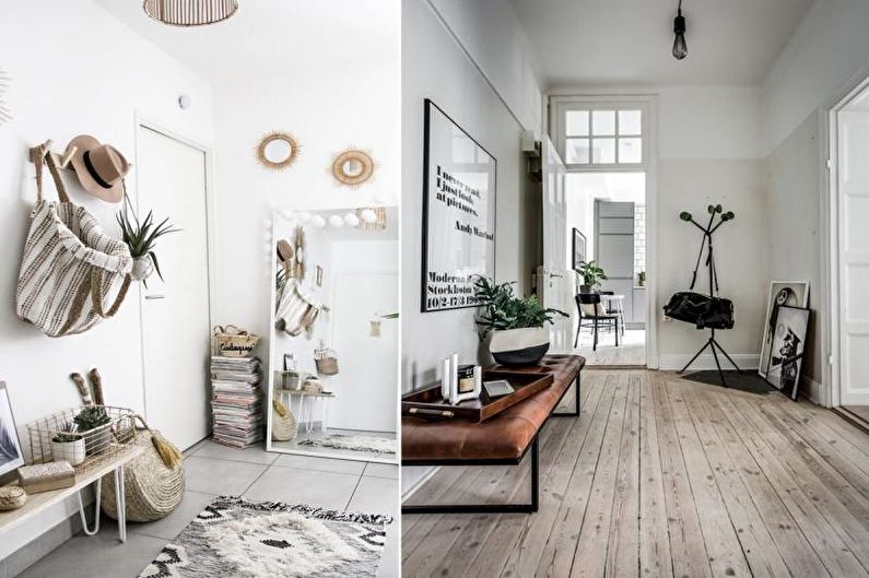 Hallway - Disenyo ng istilo ng apartment ng Scandinavian