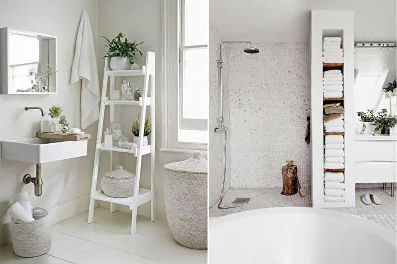 Cuarto de baño: diseño de apartamentos de estilo escandinavo.
