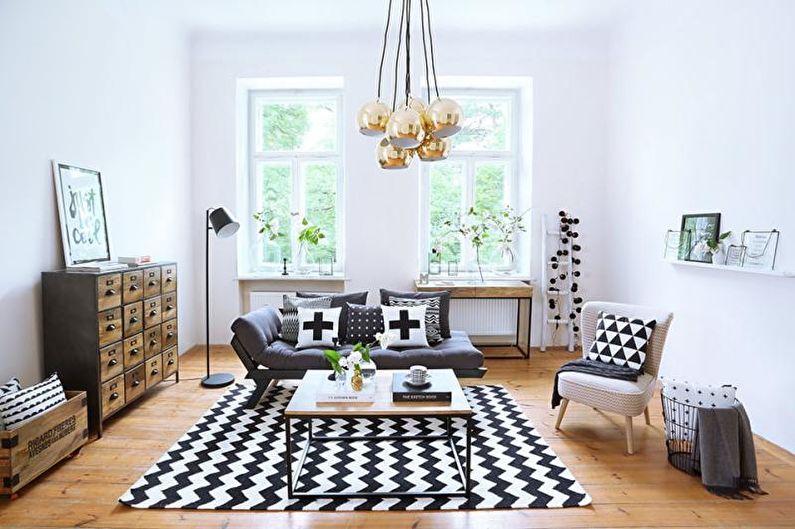 Интериорен дизайн на апартамент в скандинавски стил - снимка