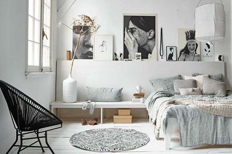 Skandinaviško stiliaus buto interjero dizainas - nuotrauka