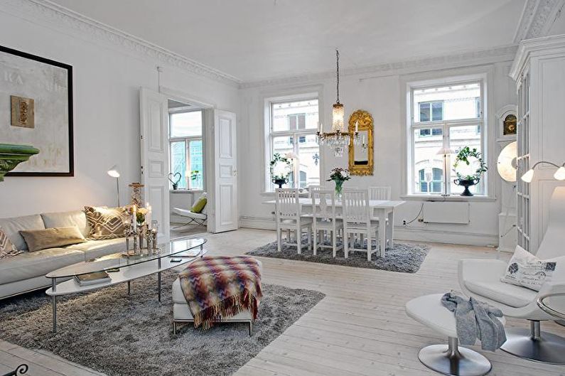 Interior design dell'appartamento di stile scandinavo - foto