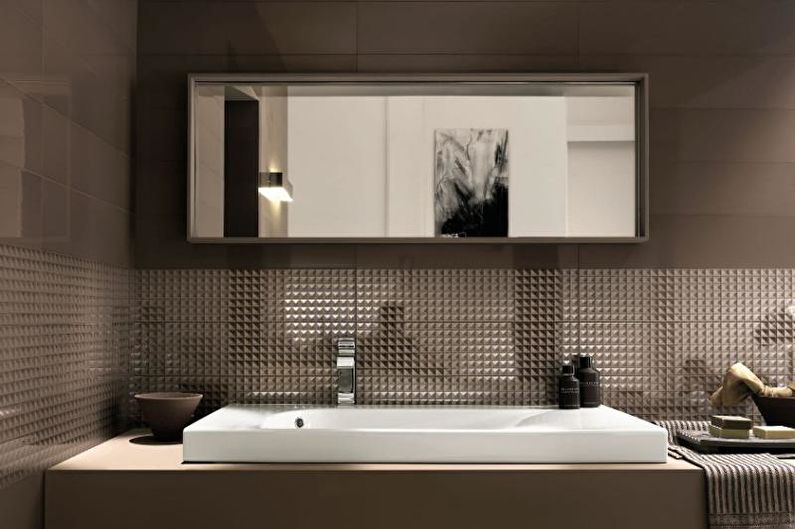 Minimālisma stila vannas istabas interjera dizains - foto