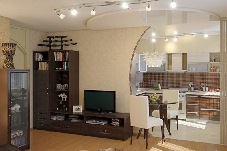 Интериорен дизайн на студио апартамент в Хрушчов - снимка