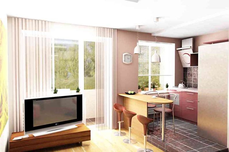 Interior design of a studio apartment in Khrushchev - photo