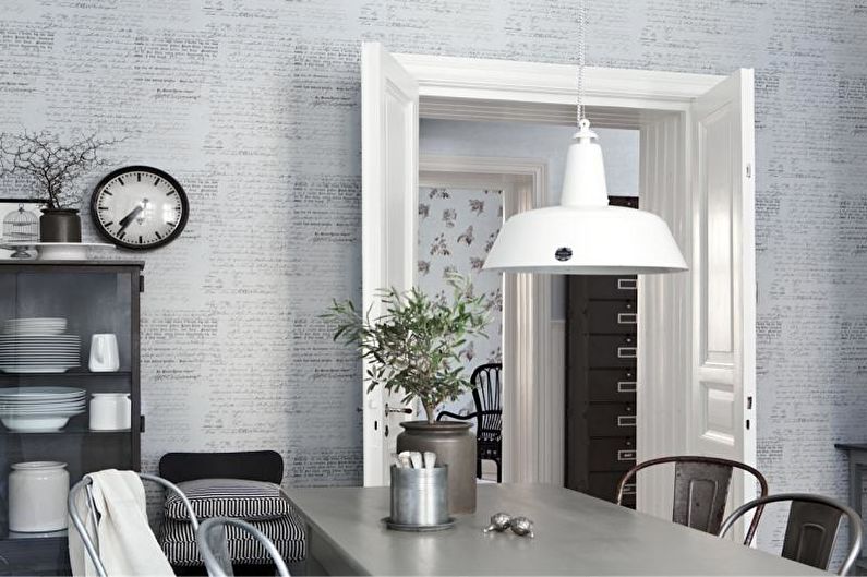 Design šedé kuchyně - dekorace na zeď