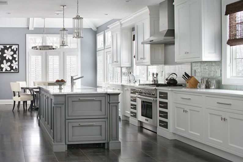 Design d'intérieur de cuisine en gris - photo