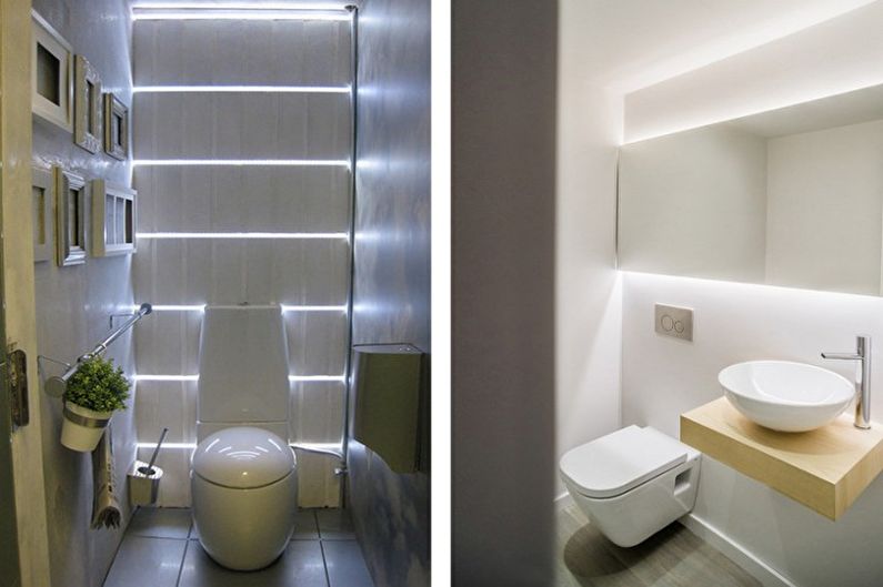 Minimalizmus malé toalety - interiérový dizajn