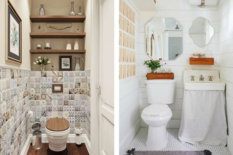WC v malom štýle Provence - interiérový dizajn