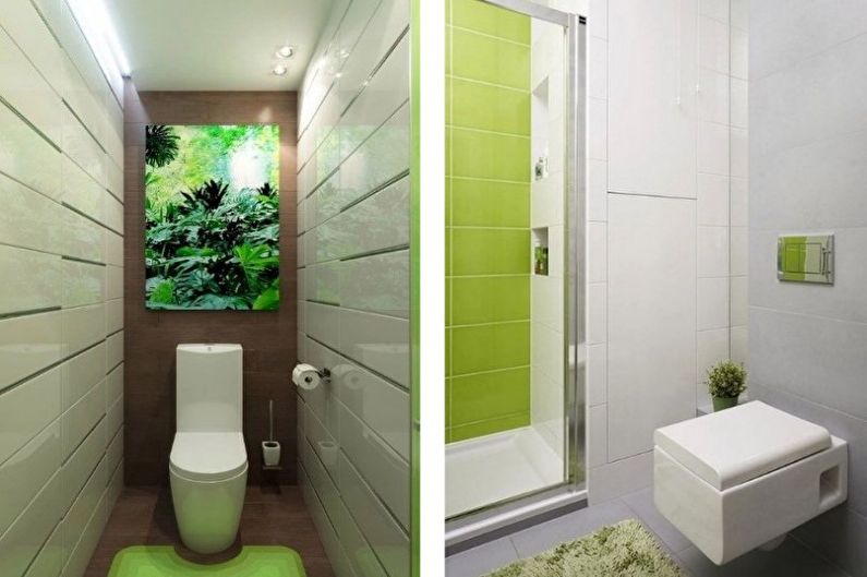 Malá toaleta v ekologickém stylu - interiérový design