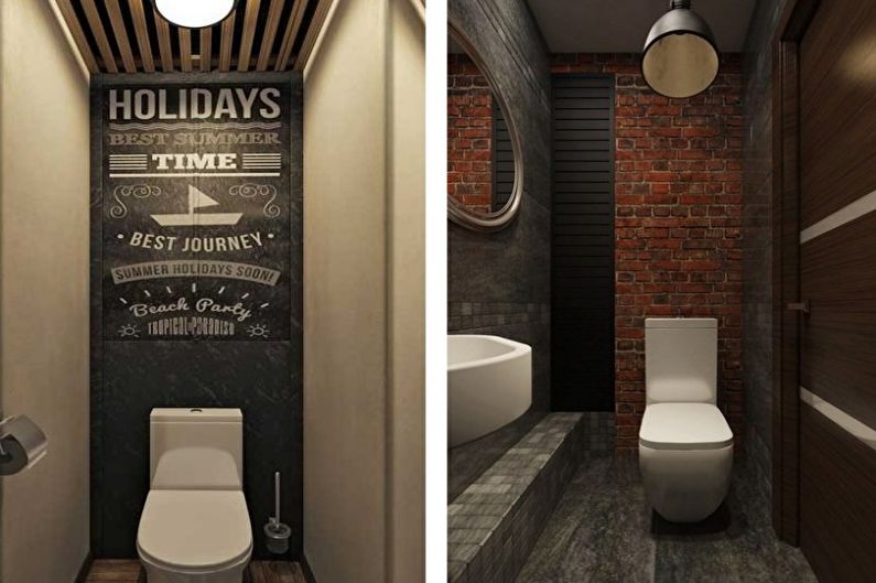 Mali toalet u stilu potkrovlja - Dizajn interijera