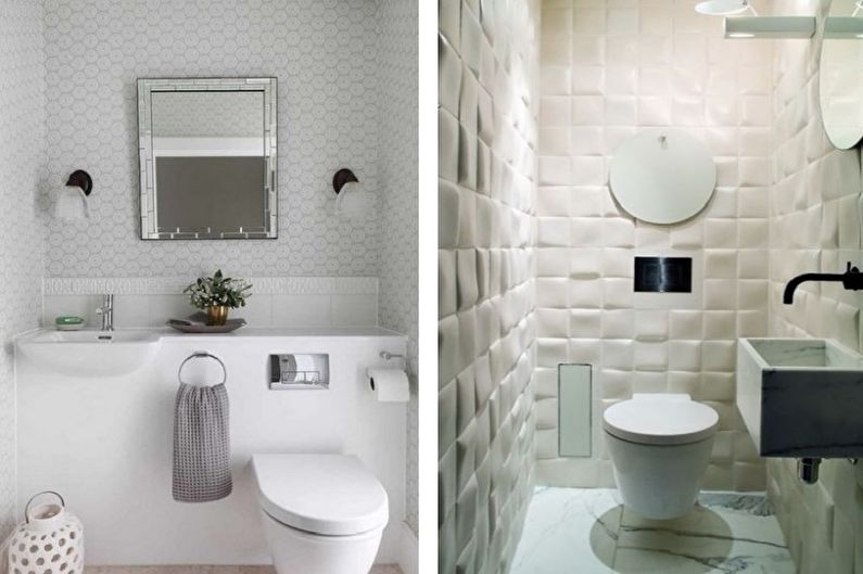 ห้องน้ำขนาดเล็กสีขาว - ออกแบบตกแต่งภายใน