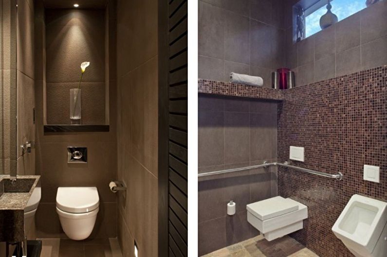 Brun lille toilet - interiørdesign