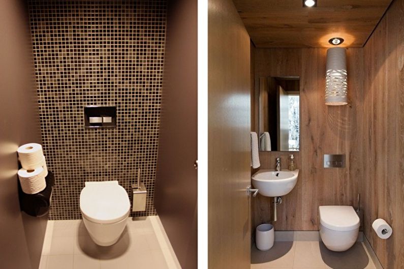 Hnedá malá toaleta - interiérový dizajn