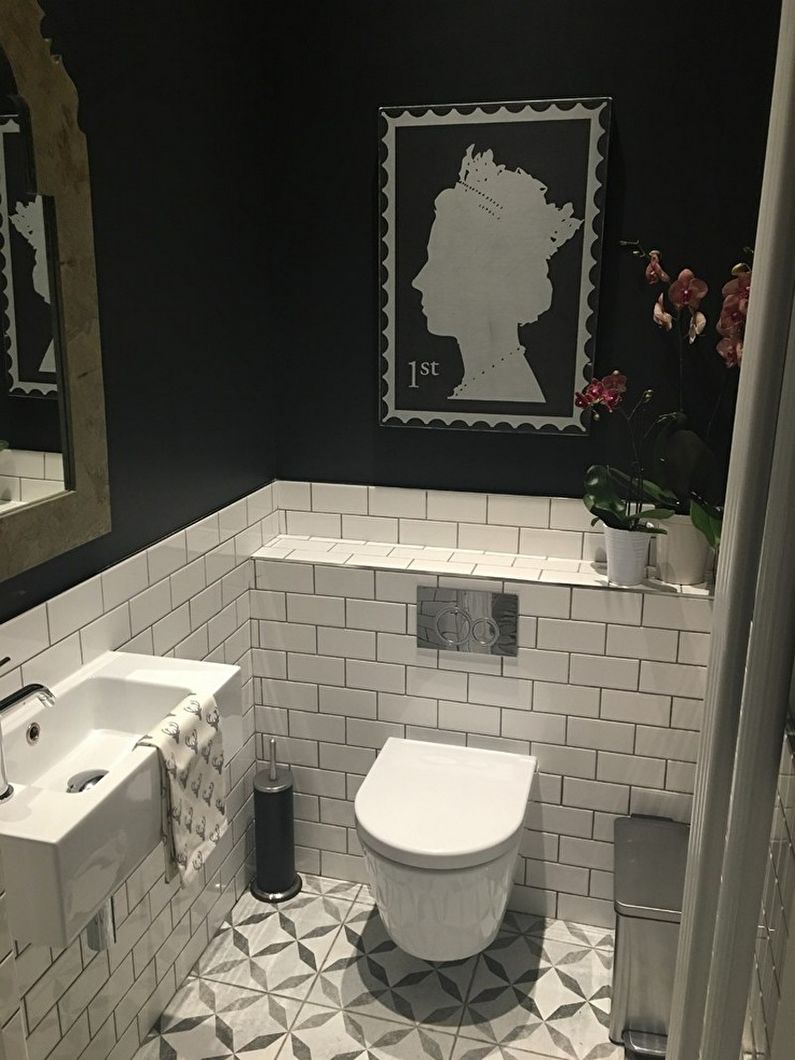 Návrh interiéru malé toalety - foto