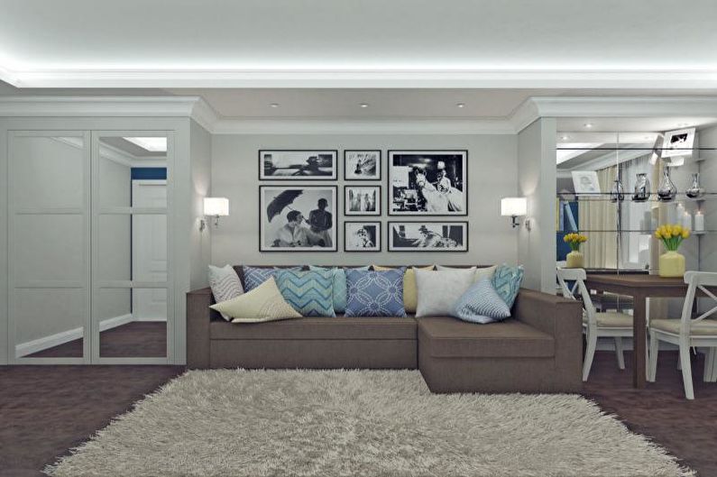 Design de interiores de um apartamento de dois quartos - foto