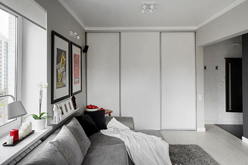 Két szobás lakás belsőépítészete - fénykép