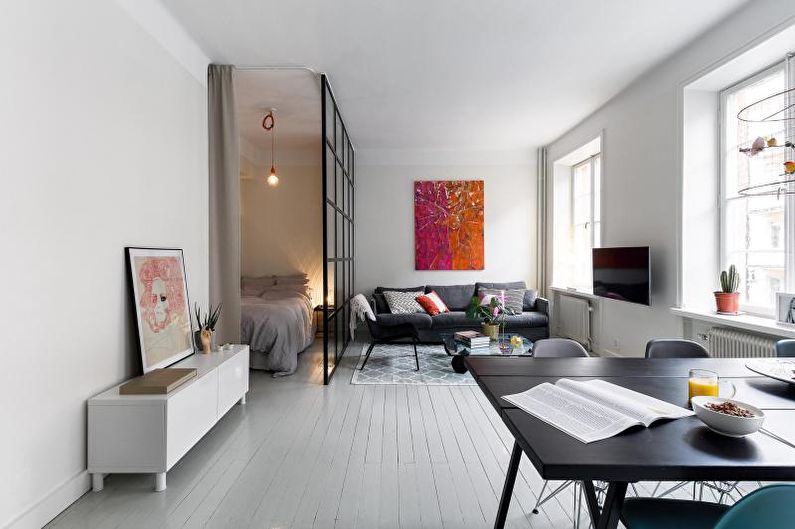Интериорен дизайн на двустаен апартамент - снимка