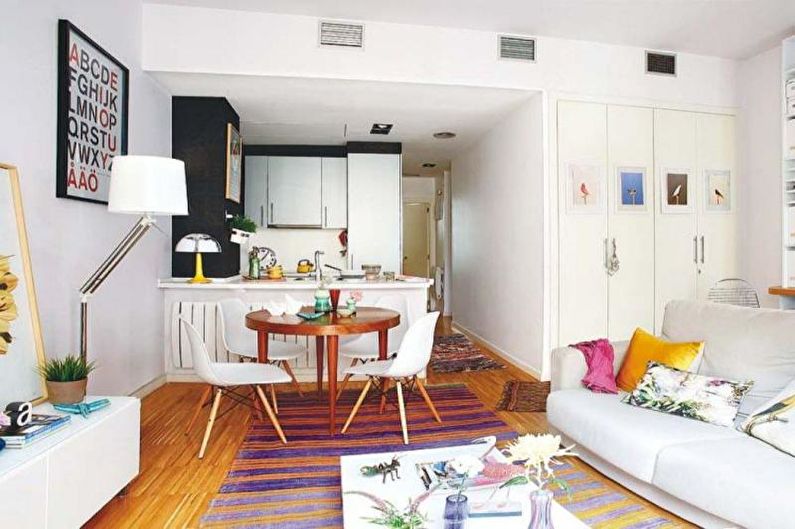 Dviejų kambarių buto interjero dizainas - nuotrauka