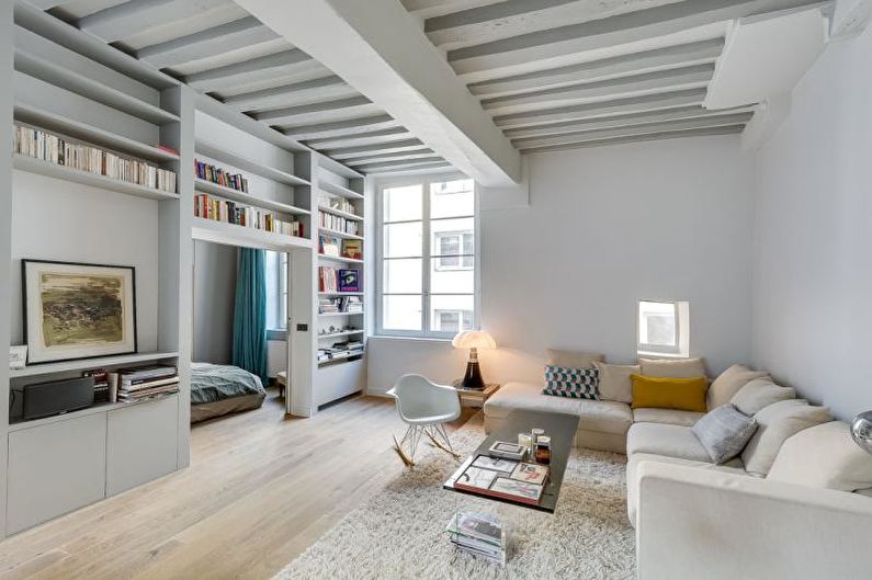 Kis méretű lakás a minimalizmus stílusában - belsőépítészet
