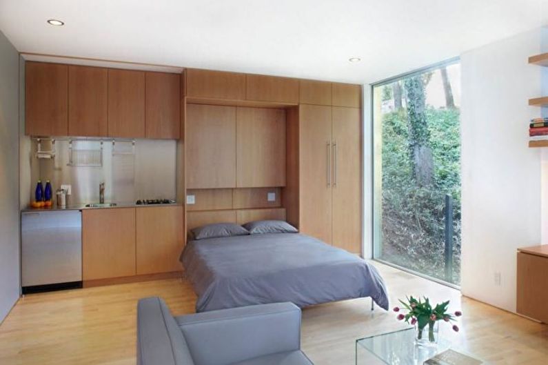 Liten storlek lägenhet i stil med minimalism - inredning