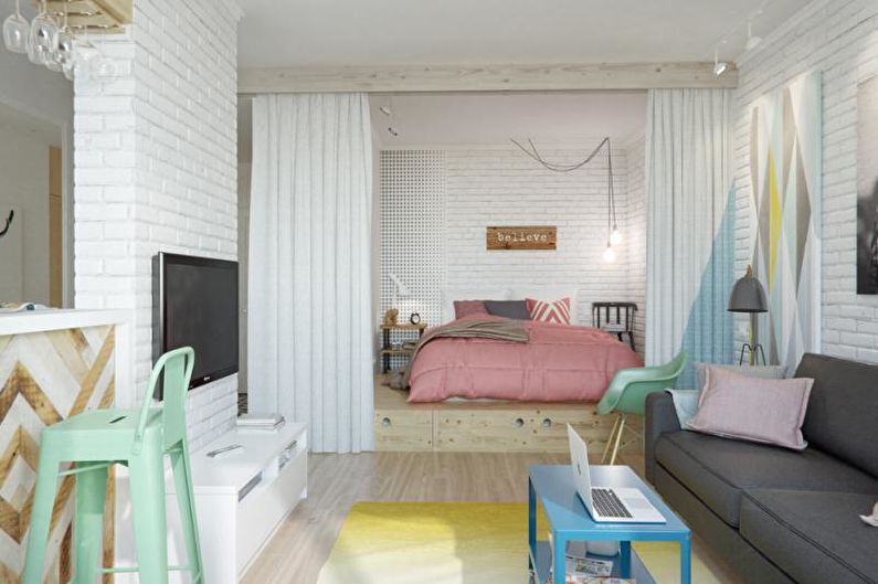 Малък апартамент в скандинавски стил - Интериорен дизайн