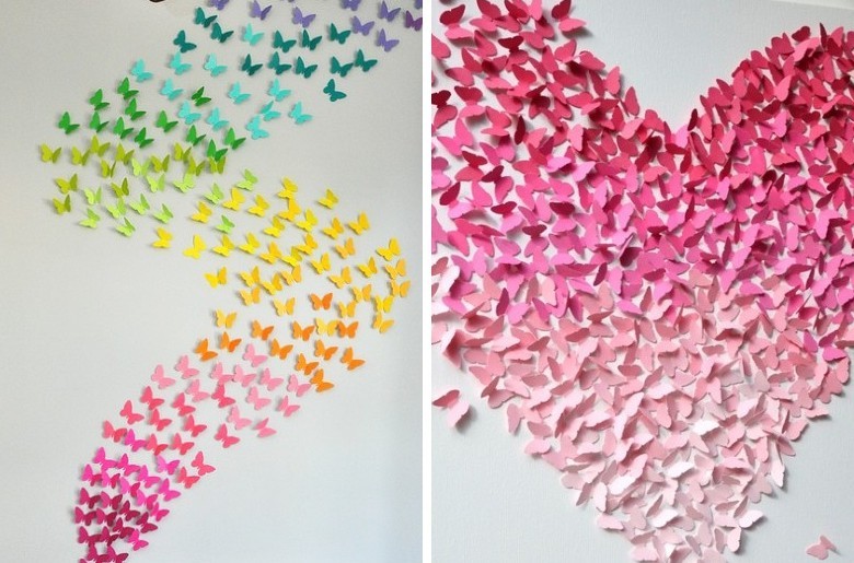 Schöne Schmetterlinge - DIY Papier Handwerk