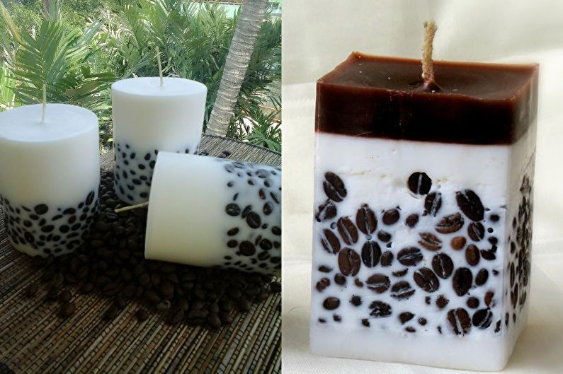 Kavos žvakė - „pasidaryk pats“ dekoratyvinės žvakės