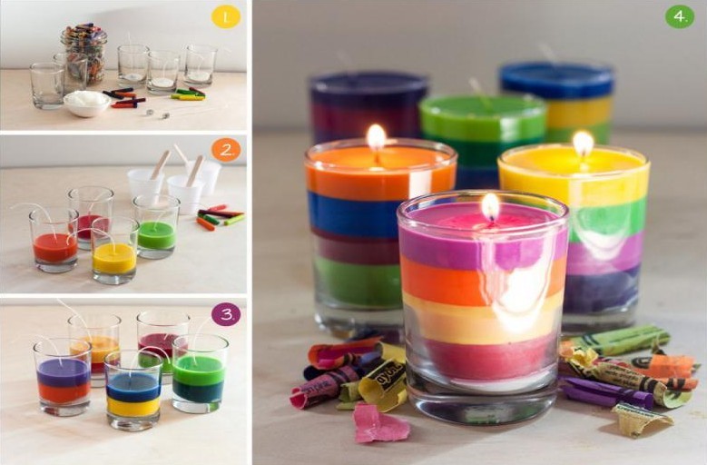 Kolorowe świece - DIY Świece dekoracyjne