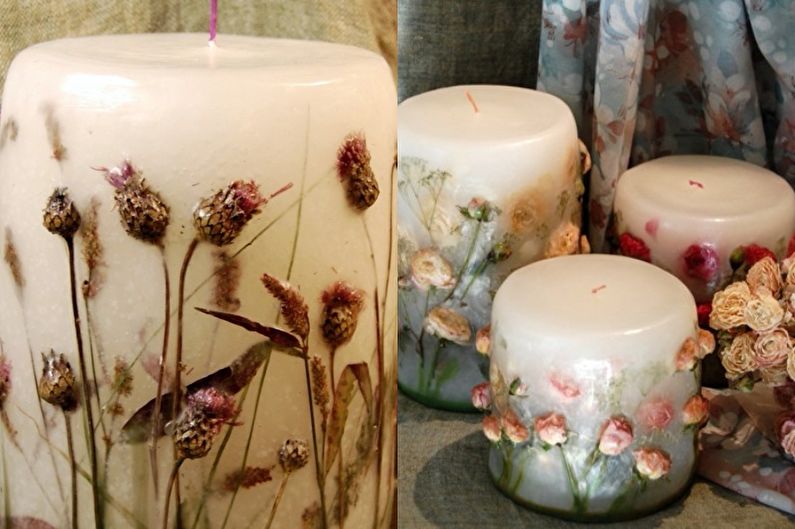 Candele floreali - candele decorative fai-da-te